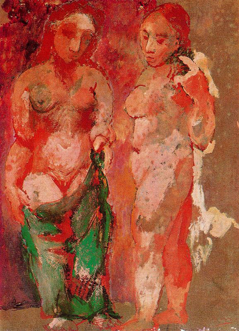 Picasso Nude woman naked face and nude woman profile 1906